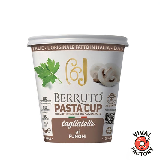 Pasta cup Tagliatelle with mushrooms